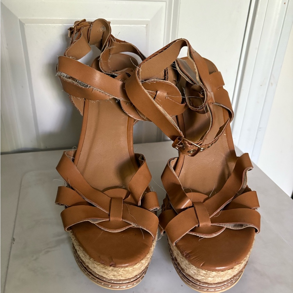 Torrid Brown Wedge Sandals with Adjustable Straps